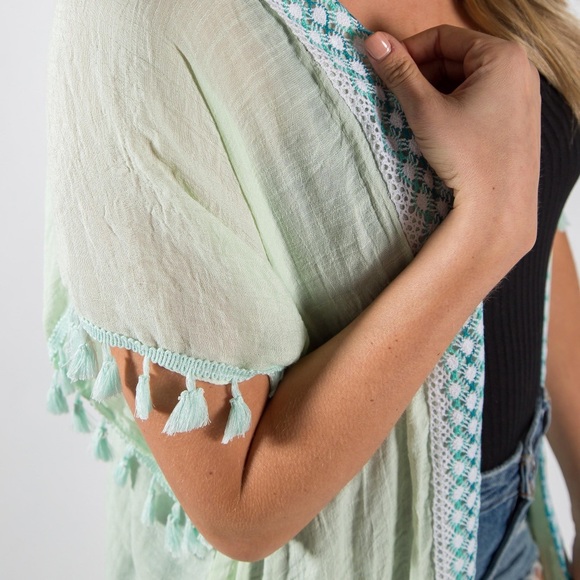 Mint-colored long kimono🐠 - Picture 4 of 6